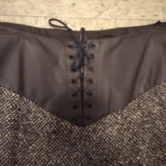 Philippe Adec Paris Wool Tweed Lace up Skirt Size 4 - Picture 13 of 16